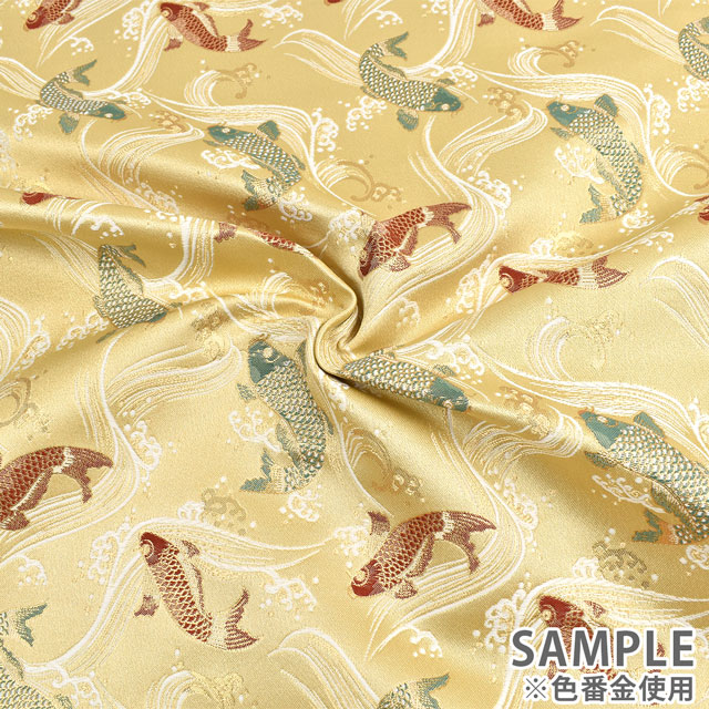 金襴生地 洛レイ四丁 鯉(10000) 233-10000.赤 09Bh18_