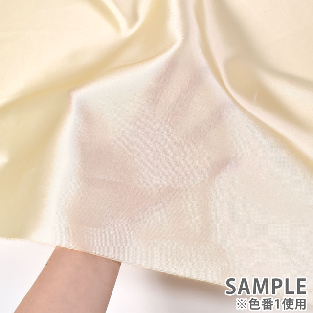サテン生地 ミカドシャンブレー(100184) 1.クリーム 10Ae08_