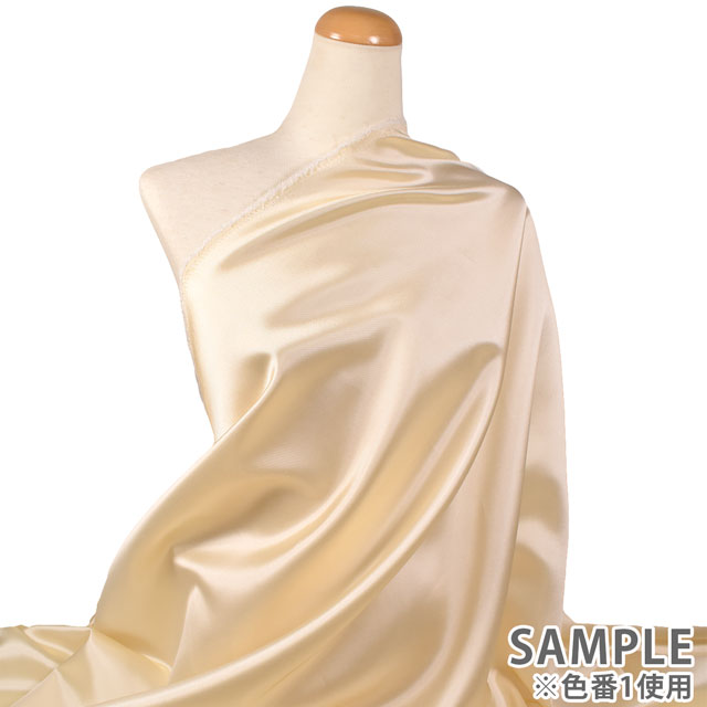 サテン生地 ミカドシャンブレー(100184) 1.クリーム 10Ae08_
