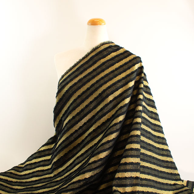 生地 デゼルトジャガード(10103) 24.黒/ゴールド 10Aa02_