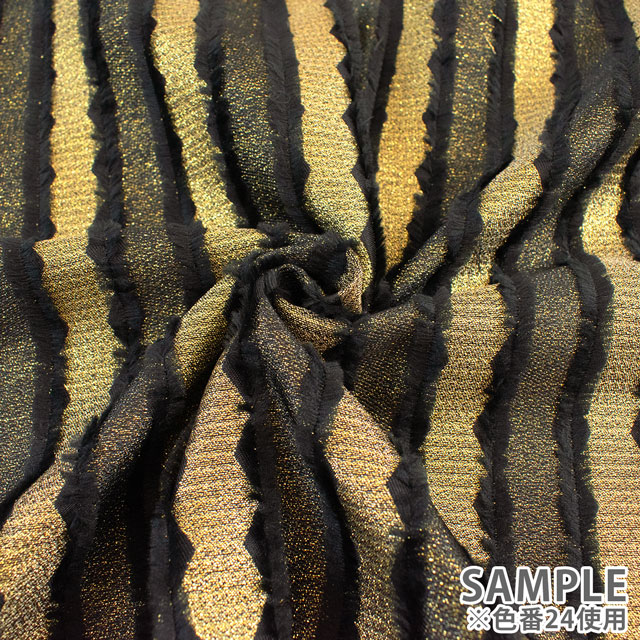 生地 デゼルトジャガード(10103) 24.黒/ゴールド 10Aa02_