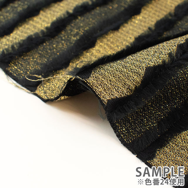 生地 デゼルトジャガード(10103) 24.黒/ゴールド 10Aa02_