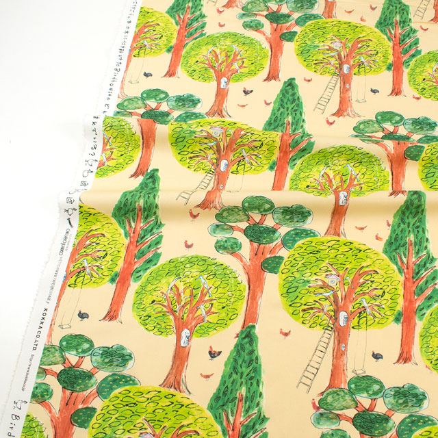 生地 Paper message-ペーパーメッセージ- Birdhouse/シーチング(EGXA-8006) 色番6A 09Ac04_