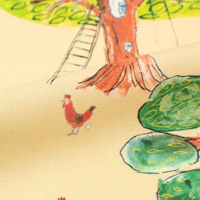 生地 Paper message-ペーパーメッセージ- Birdhouse/シーチング(EGXA-8006) 色番6A 09Ac04_