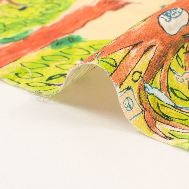 生地 Paper message-ペーパーメッセージ- Birdhouse/シーチング(EGXA-8006) 色番6A 09Ac04_