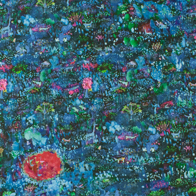 生地 Paper message-ペーパーメッセージ- 動物園 夜/シーチング(EGXA-8006) 色番8A 09Ac04_