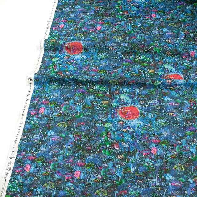 生地 Paper message-ペーパーメッセージ- 動物園 夜/シーチング(EGXA-8006) 色番8A 09Ac04_