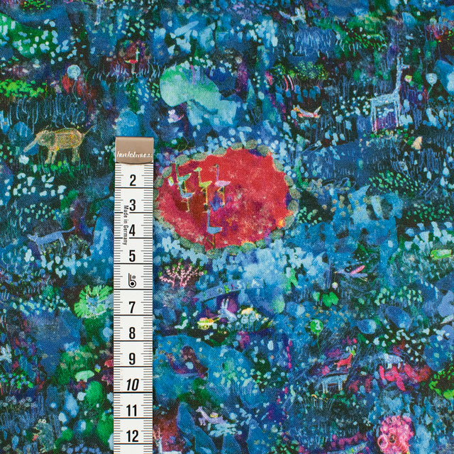 生地 Paper message-ペーパーメッセージ- 動物園 夜/シーチング(EGXA-8006) 色番8A 09Ac04_