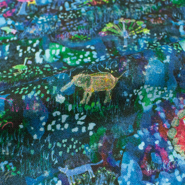 生地 Paper message-ペーパーメッセージ- 動物園 夜/シーチング(EGXA-8006) 色番8A 09Ac04_