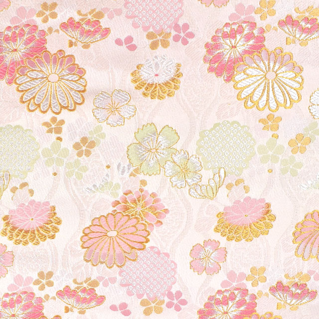 金襴生地 洛レイ胴入 雛菊(1-10335) 白 09Bh18_