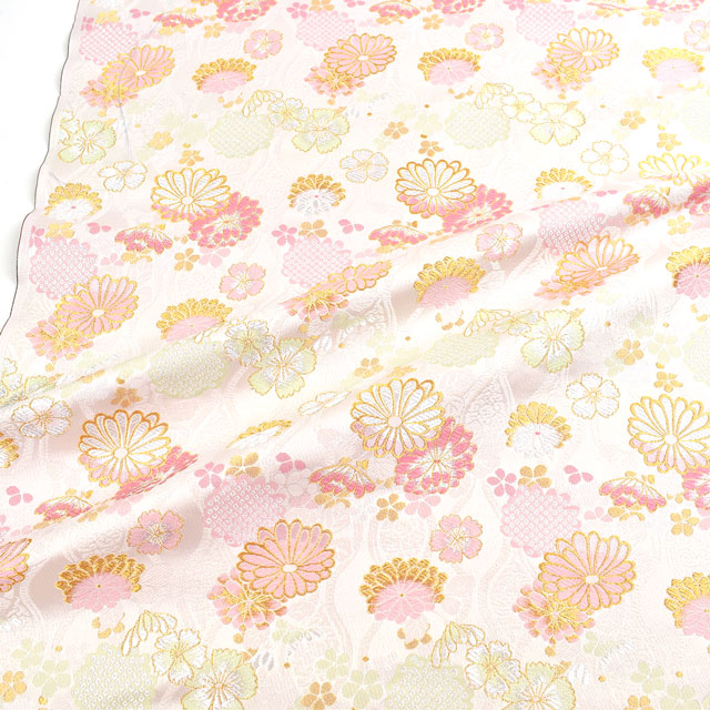 金襴生地 洛レイ胴入 雛菊(1-10335) 白 09Bh18_