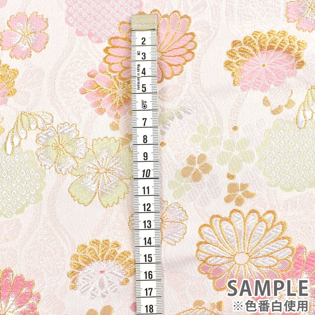 金襴生地 洛レイ胴入 雛菊(1-10335) 白 09Bh18_