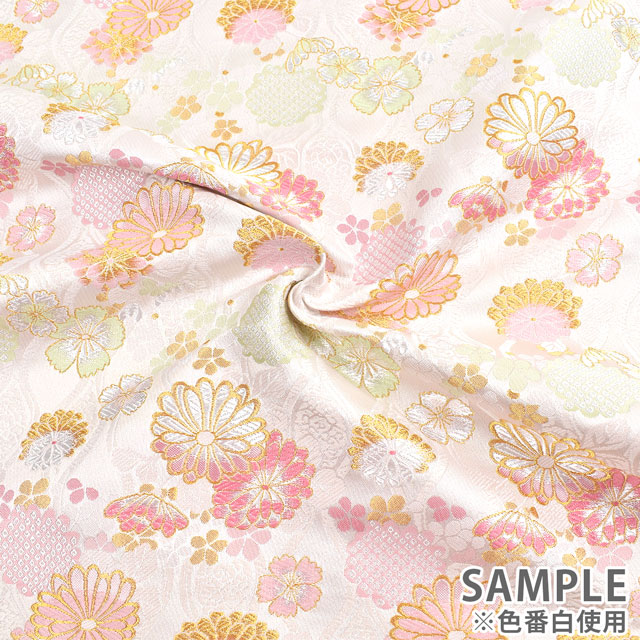 金襴生地 洛レイ胴入 雛菊(1-10335) 白 09Bh18_