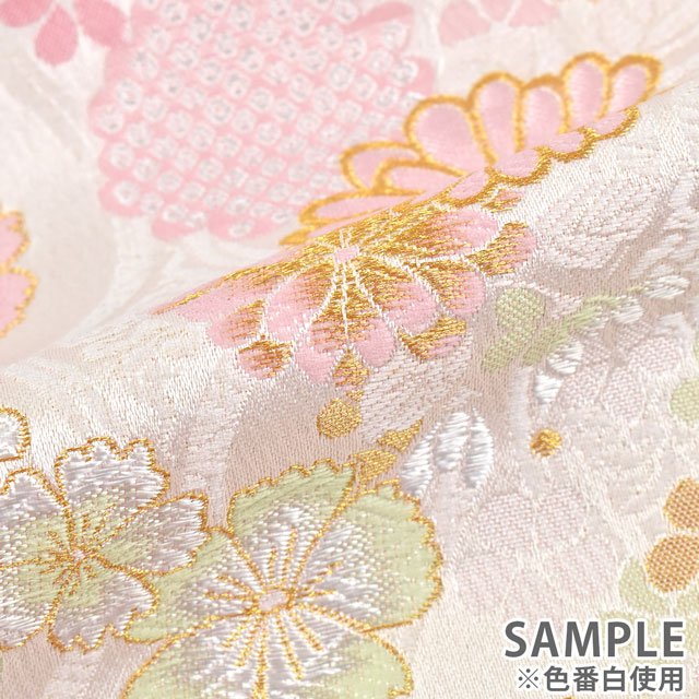 金襴生地 洛レイ胴入 雛菊(1-10335) 白 09Bh18_