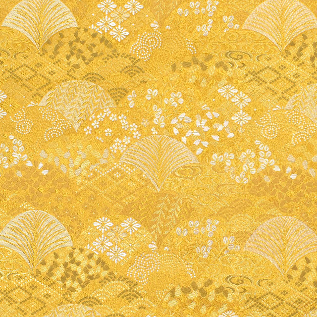 金襴生地 洛レイ胴入 檜扇(539-10442) 黄 09Bh18_