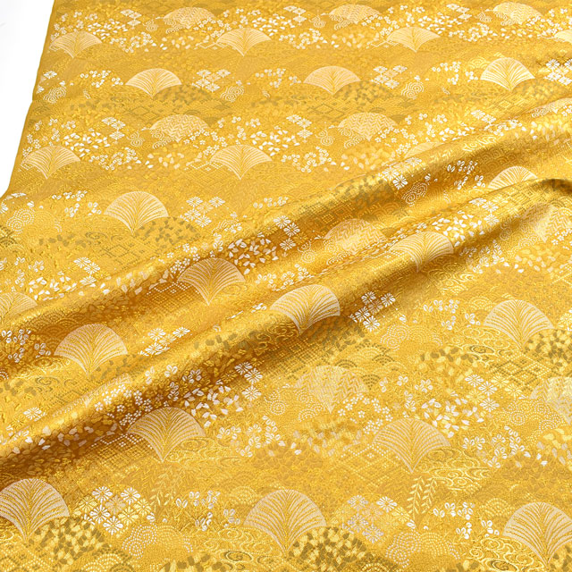 金襴生地 洛レイ胴入 檜扇(539-10442) 黄 09Bh18_