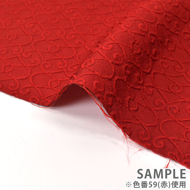 ジャガード生地 ライクアハートジャガード(10558/HC) 59.赤 99Zz99_