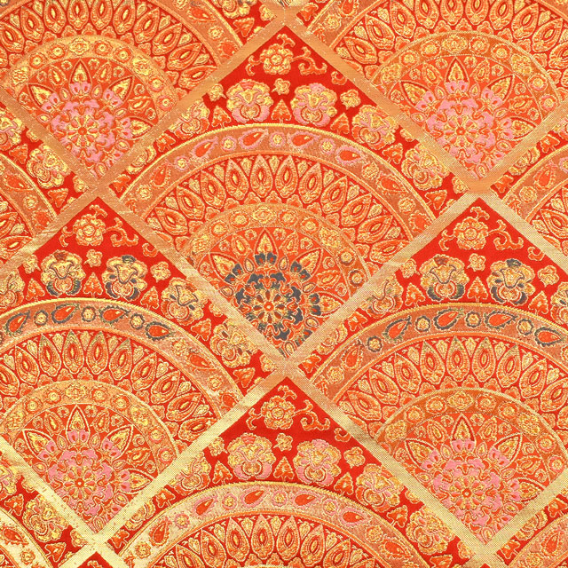 金襴生地 あすか胴入4号 万華鏡扇(1215-10870) 赤 09Bh18_