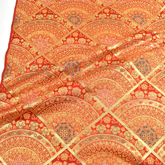 金襴生地 あすか胴入4号 万華鏡扇(1215-10870) 赤 09Bh18_