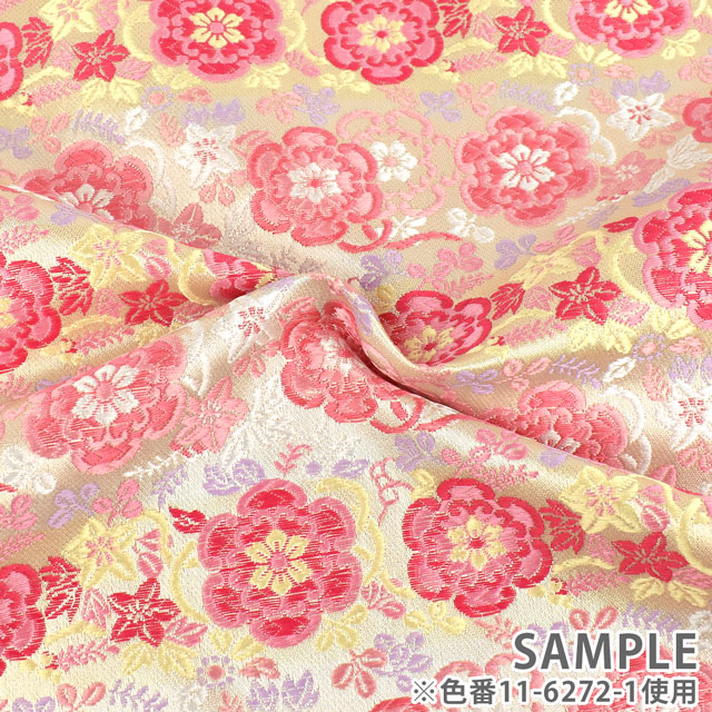 金襴生地 鈴鹿三丁 花乙女(22-6272-4) 青 09Bh18_