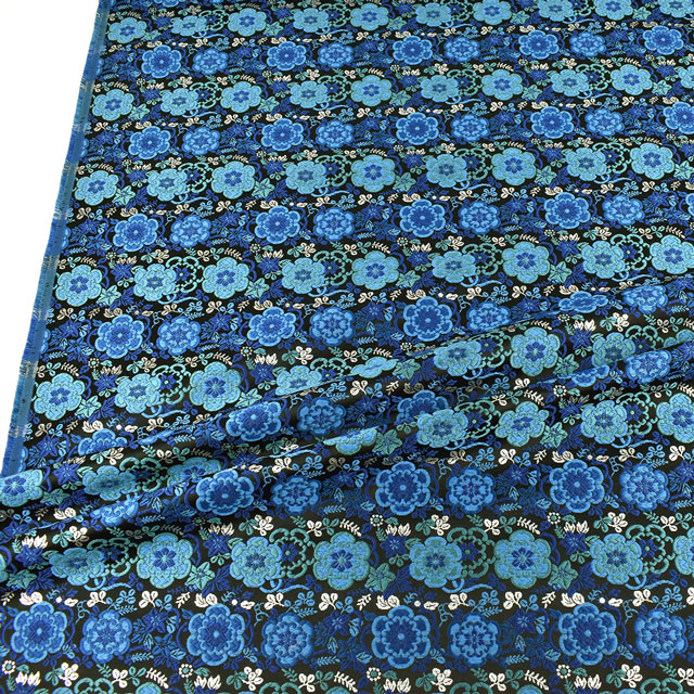 金襴生地 鈴鹿三丁 花乙女(22-6272-4) 青 09Bh18_
