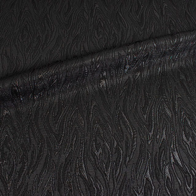 ジャガード生地 フレイム(1169) 99.黒/ラメ 10Aa02_