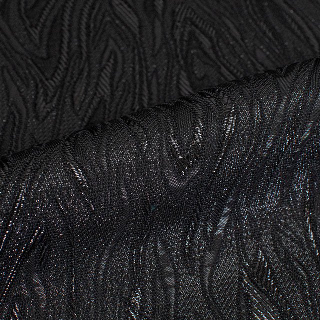 ジャガード生地 フレイム(1169) 99.黒/ラメ 10Aa02_