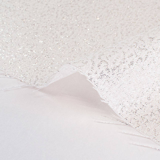 ジャガード生地 オレオール(1171) 1.白/シルバー 10Aa02_