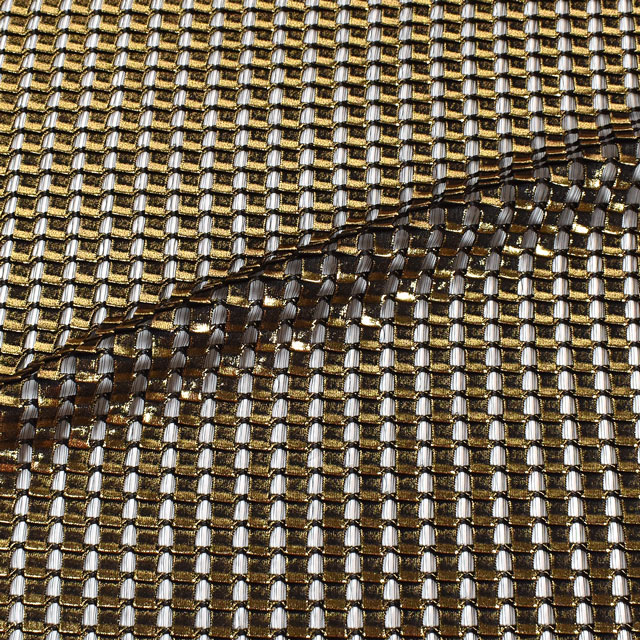 生地 スクエアニットフォイル(1187) 2.黒/ゴールド 10Ad06_