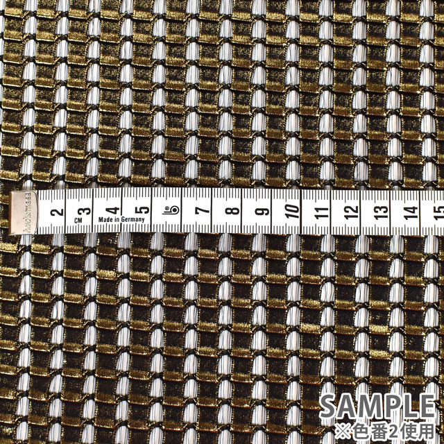生地 スクエアニットフォイル(1187) 2.黒/ゴールド 10Ad06_