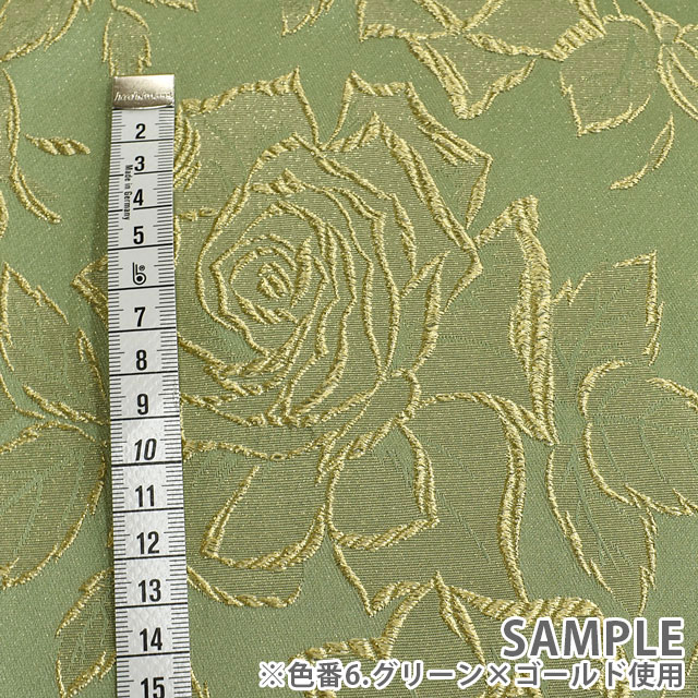 生地 バラ柄ブロケード(120010) 4.ピンク×ゴールド 99Zz99_