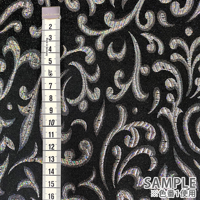 生地 ラメブロケード(120012) 2.黒×ゴールド 99Zz99_