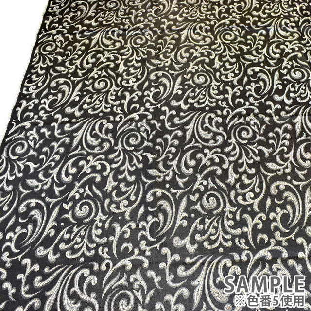 生地 ラメブロケード(120012) 2.黒×ゴールド 99Zz99_