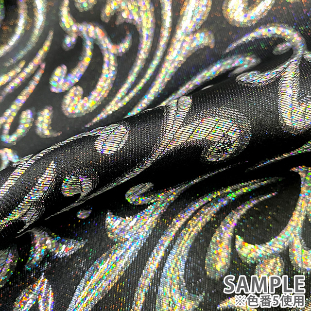 生地 ラメブロケード(120012) 2.黒×ゴールド 99Zz99_