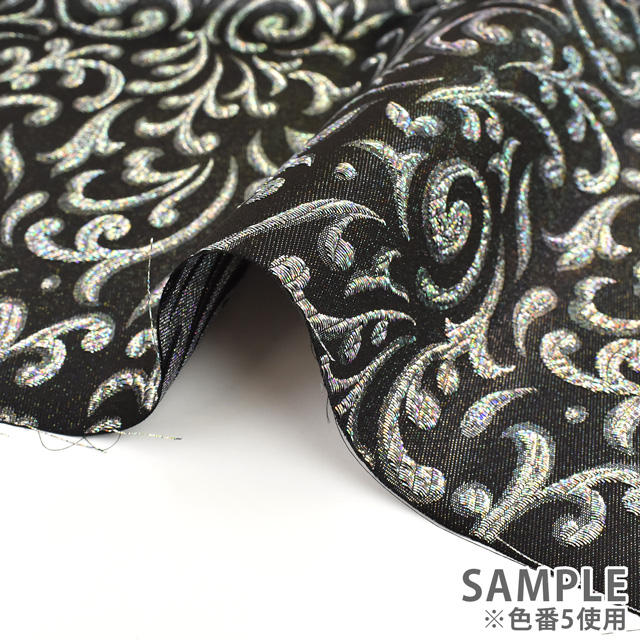 生地 ラメブロケード(120012) 2.黒×ゴールド 99Zz99_
