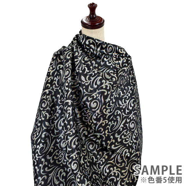 生地 ラメブロケード(120012) 2.黒×ゴールド 99Zz99_