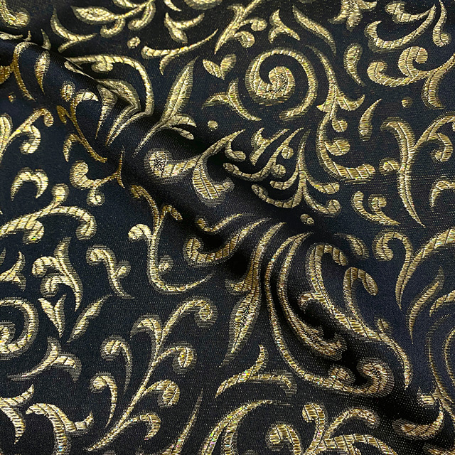 生地 ラメブロケード(120012) 2.黒×ゴールド 99Zz99_