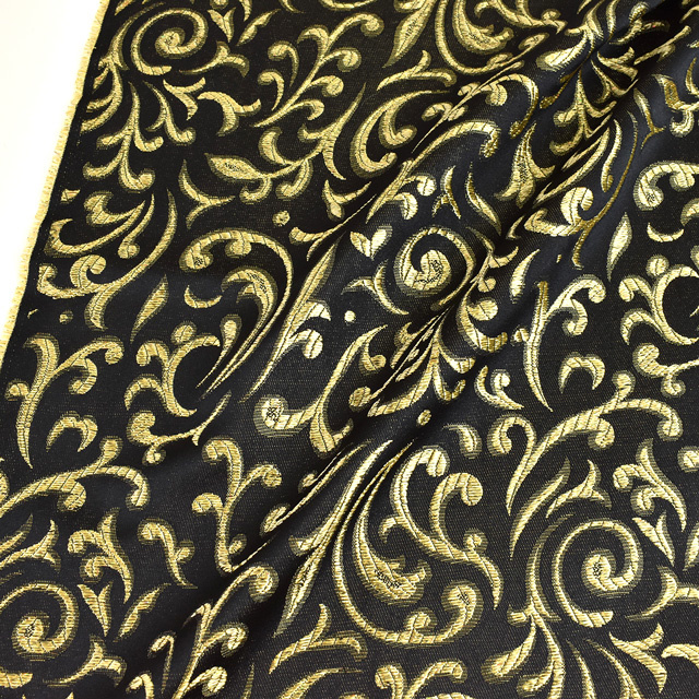 生地 ラメブロケード(120012) 2.黒×ゴールド 99Zz99_