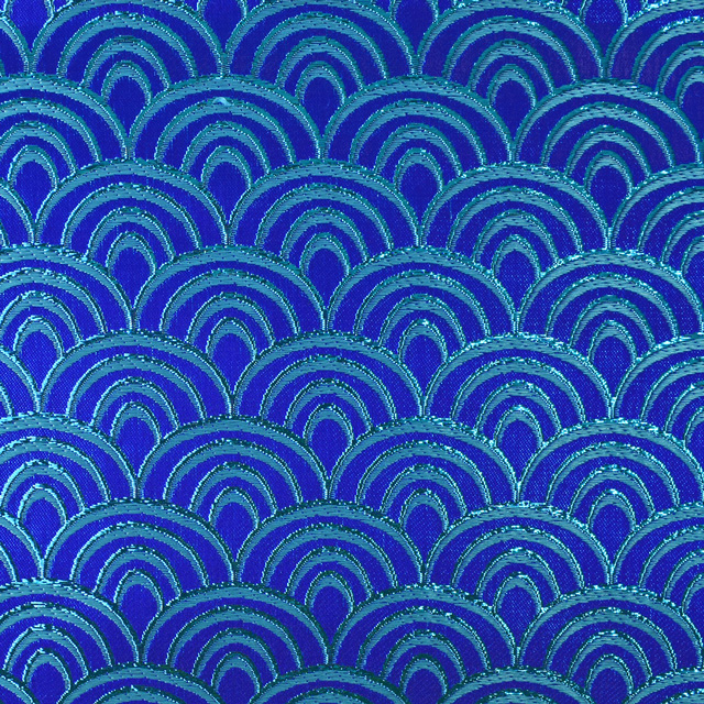 生地 スケイルジャガード(120091) 5.ブルー 09Bh18_