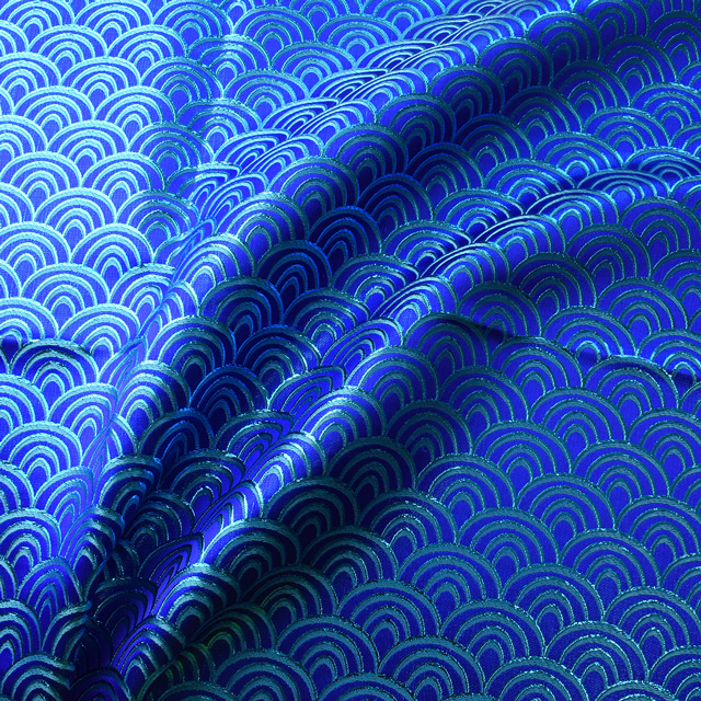 生地 スケイルジャガード(120091) 5.ブルー 09Bh18_