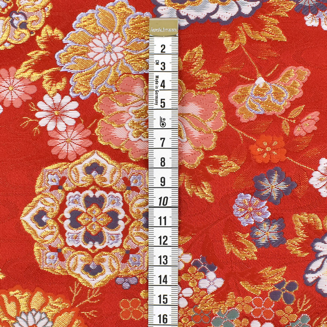 金襴生地 あすか五丁2号 流花(1215-8845) 赤 09Bh18_