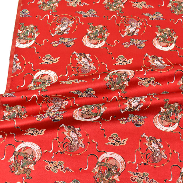 金襴生地 洛レイ四丁 風神雷神(1215-9588) 09Bh18_