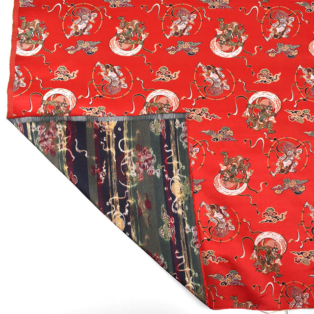 金襴生地 洛レイ四丁 風神雷神(1215-9588) 09Bh18_