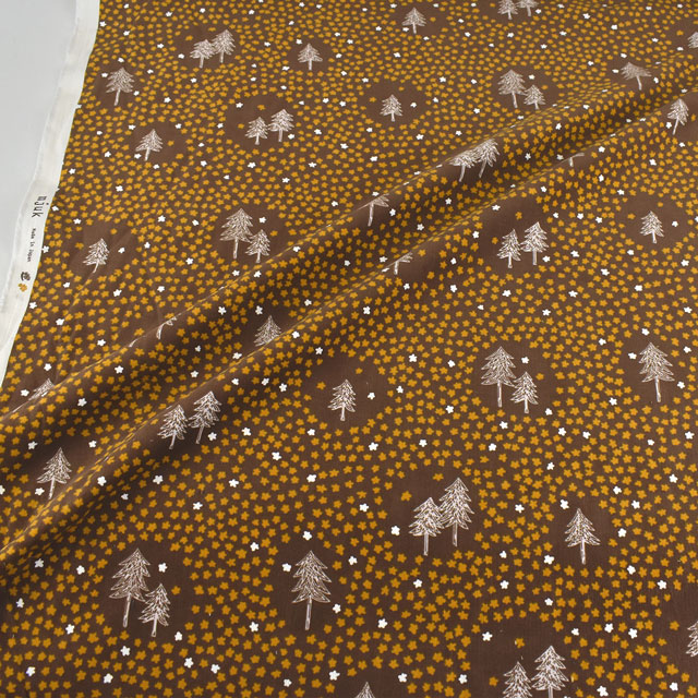 生地 mjuk-ミューク- 21W コーデュロイプリント 雪の花(142-1282) B4.ブラウン 09Ae99_