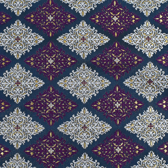 金襴生地 三丁サビ 菱形(147-2221-1) 青系 09Bh18_