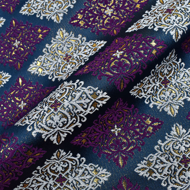 金襴生地 三丁サビ 菱形(147-2221-1) 青系 09Bh18_