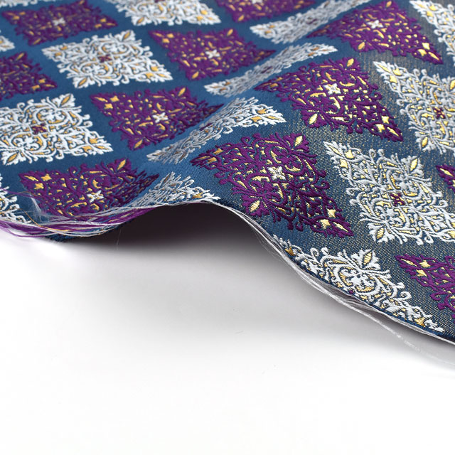 金襴生地 三丁サビ 菱形(147-2221-1) 青系 09Bh18_