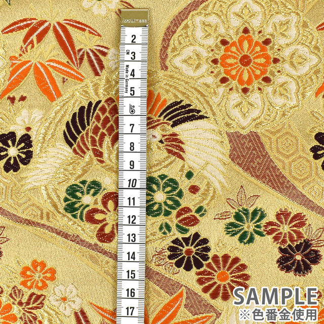 金襴生地 みやび五丁上 鶴文様(97-1476-5) 金 09Bh18_