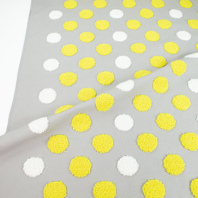 生地 タフティング風刺しゅう生地 ドット(150-1644) B1.グレー 09Ae99_