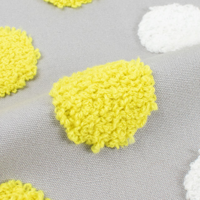 生地 タフティング風刺しゅう生地 ドット(150-1644) B1.グレー 09Ae99_